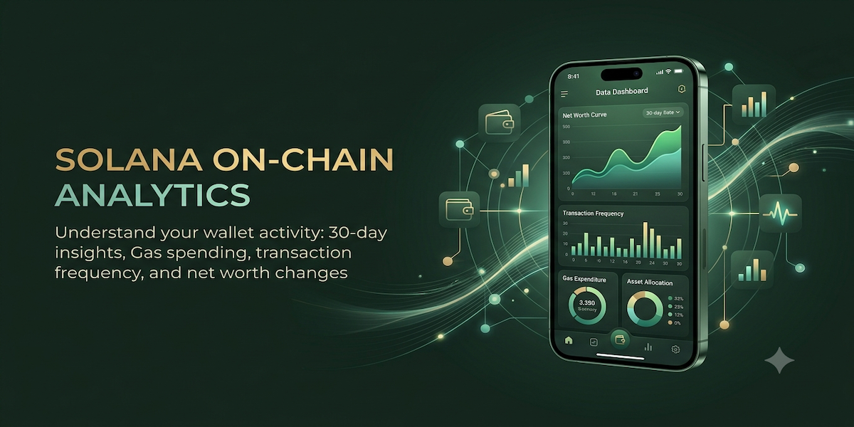 Onchain Doctor dashboard preview showing net worth curve, transaction frequency, gas expenditure, and asset allocation